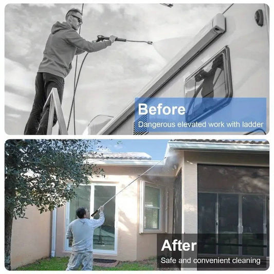 4000 PSI Telescoping High Pressure Power Washer Extension Wands For Gutter & Roof Drainage & Walls Cleaning