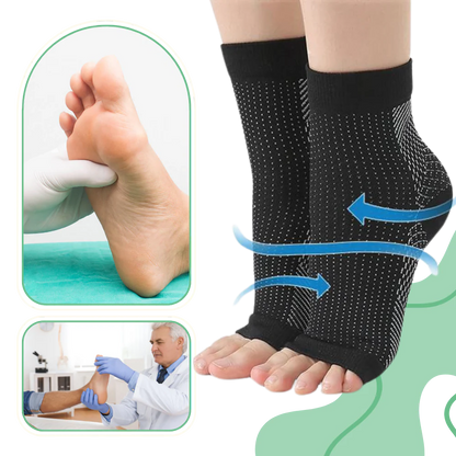 Compression Support Socks with Open-Toe Design and Non-Slip Fit