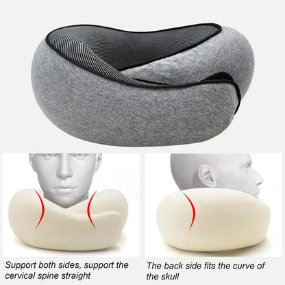 Ergonomic Travel Neck Pillow – Memory Foam Support for Airplane & Car