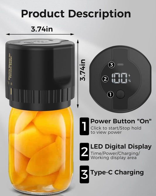 Mason Jar Electric Vacuum Sealer Kit