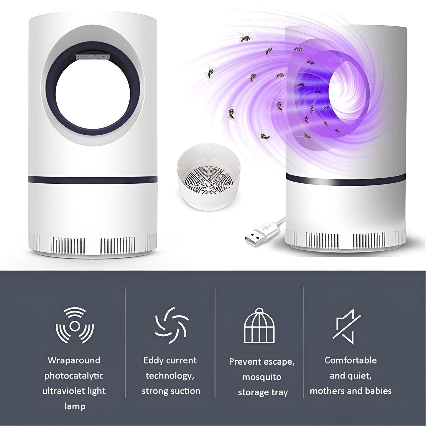 UV Light Insect Trap - Indoor/Outdoor Mosquito Fly Killer