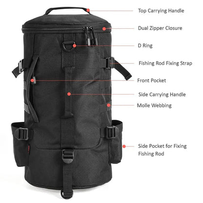 Fishing Tackle Backpack Tackle Box Organizer with Rod Holders