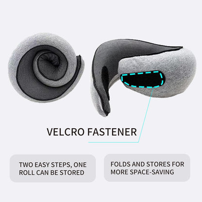 Ergonomic Travel Neck Pillow – Memory Foam Support for Airplane & Car