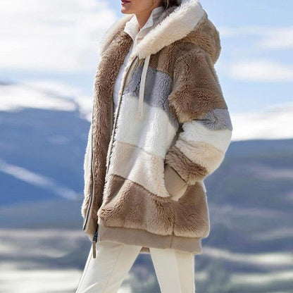 Multicolored Hooded Coat