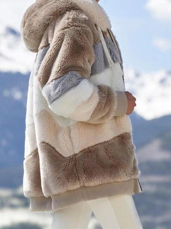 Multicolored Hooded Coat