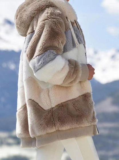 Multicolored Hooded Coat