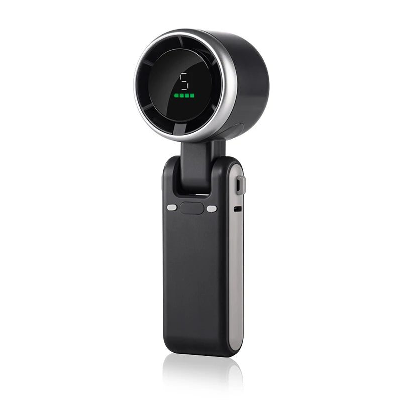 Foldable Handheld Turbo Fan with Digital Display