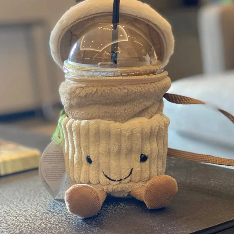 Trendy Coffee Milk Tea Crossbody Bag