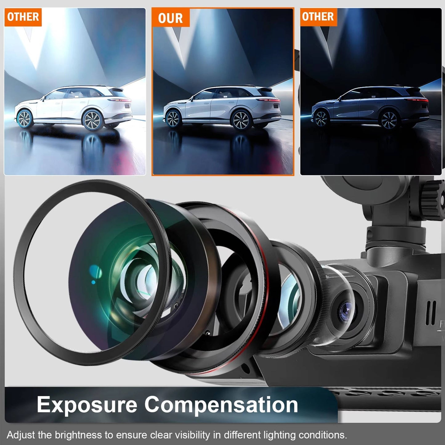 Wireless Car Dash Cam Front And Rear With Night Vision