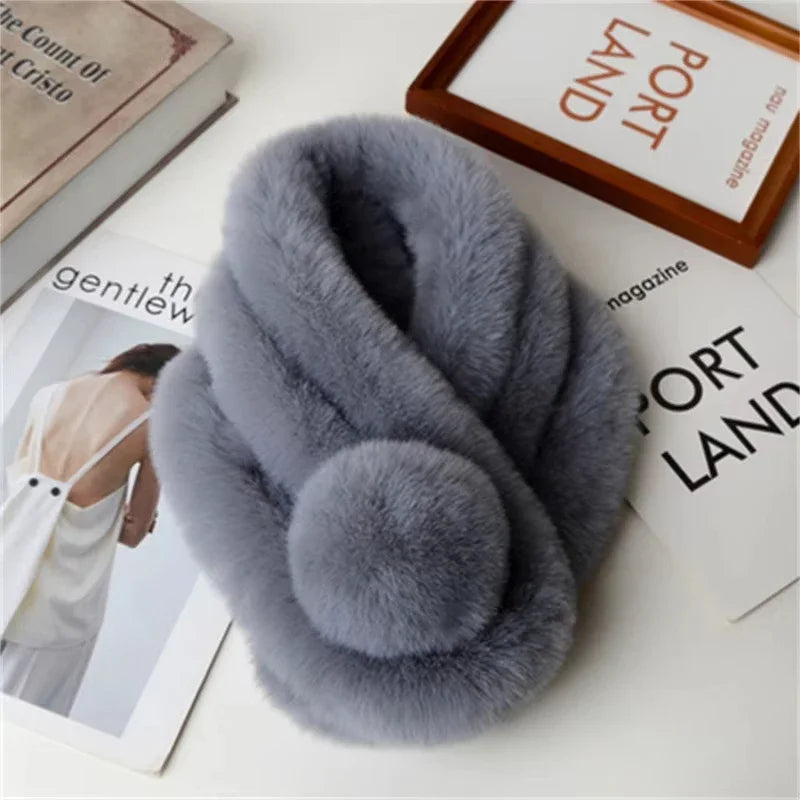 Plush Faux Fur Winter Scarf