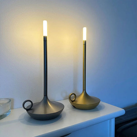 Vintage Aluminium Cordless Candle Lamp