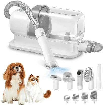 Low-Noise Dog Grooming Vacuum with Full Pet Hair Clippers & Brush Kit | Large 77.7oz Capacity