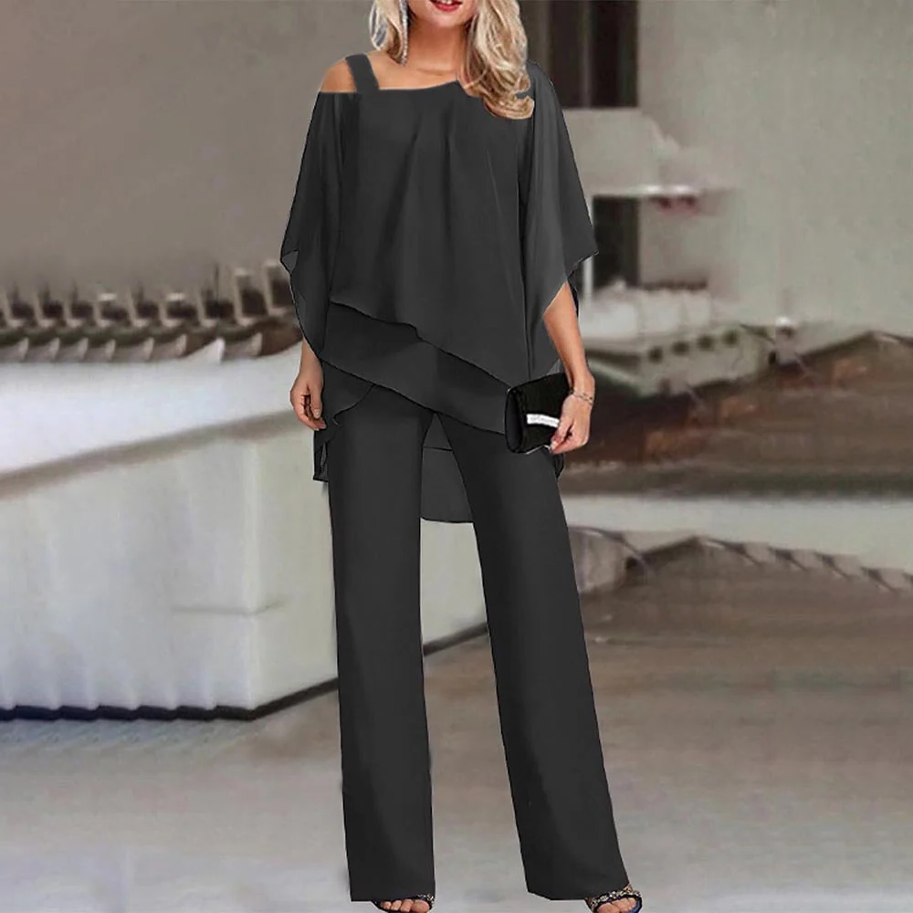Women's Two-Piece Set| Elegant two-piece set with cold shoulder