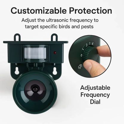 Motion Sensor Bird Deterrent for Crows: Ideal Pigeon Repeller with Sound Scarer