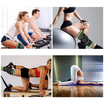 Knee Brace Compression Sleeve with Patella Stability Straps