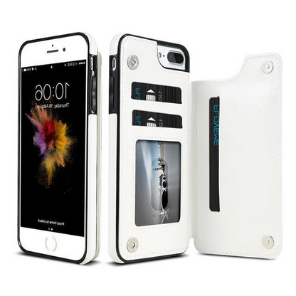 Luxury Leather Wallet Case For iPhone