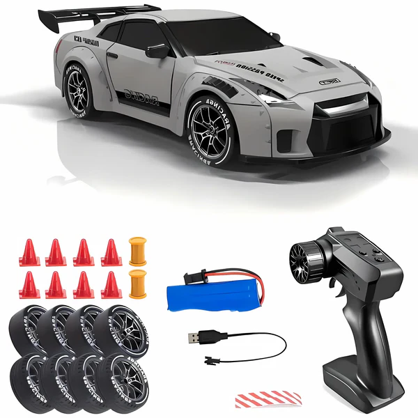 Retro Drift Master – 4WD RC Car with LED Lights